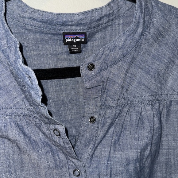 Patagonia W's Settler's Dress Chambary Blue Women’s Size 10 GUC Organic Cotton - Picture 4 of 11